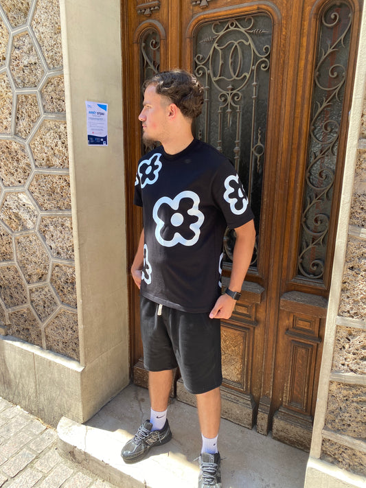 T-shirt Flower noir