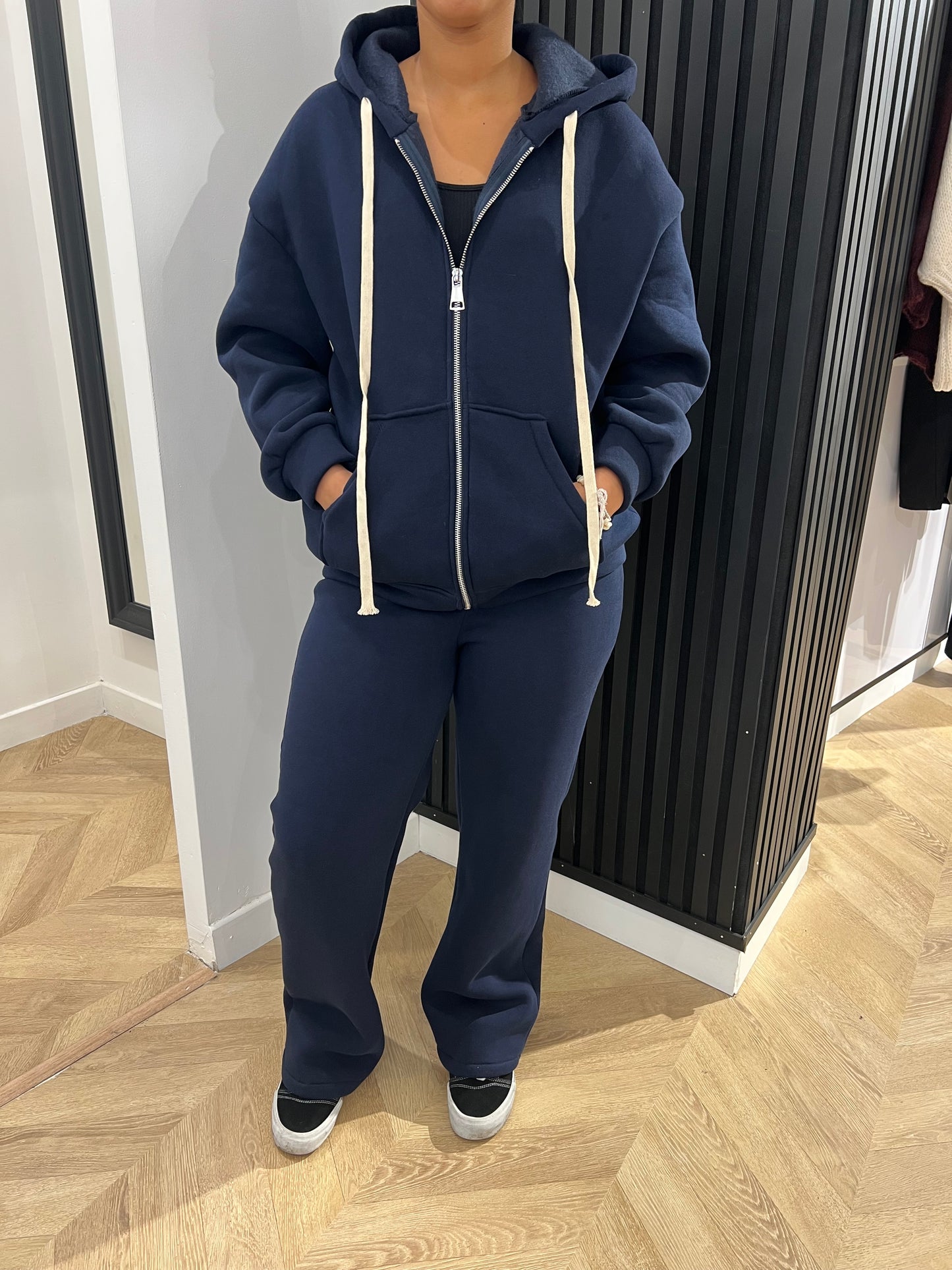 Ensemble simple à capuche bleu