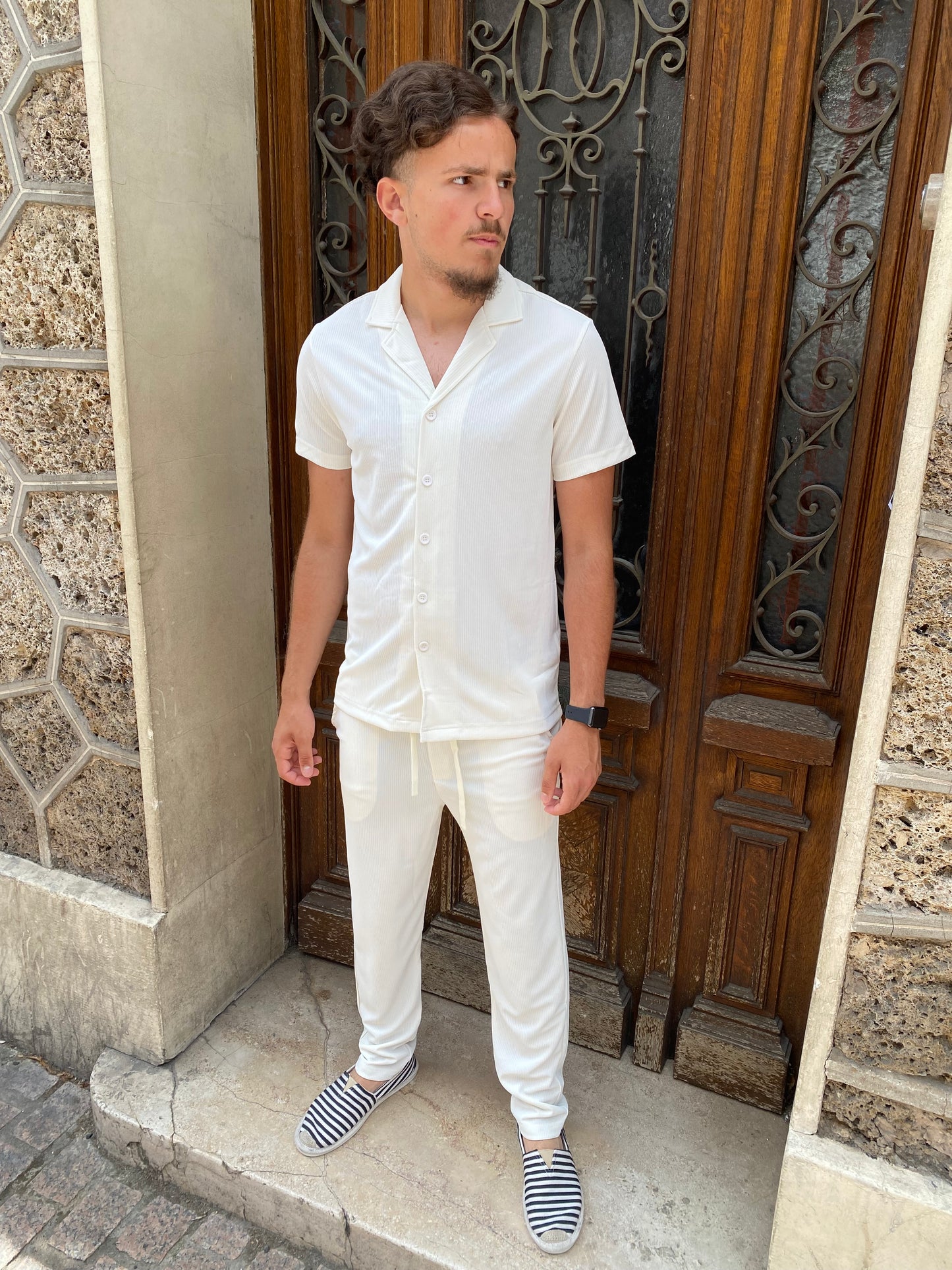 Ensemble plissé blanc