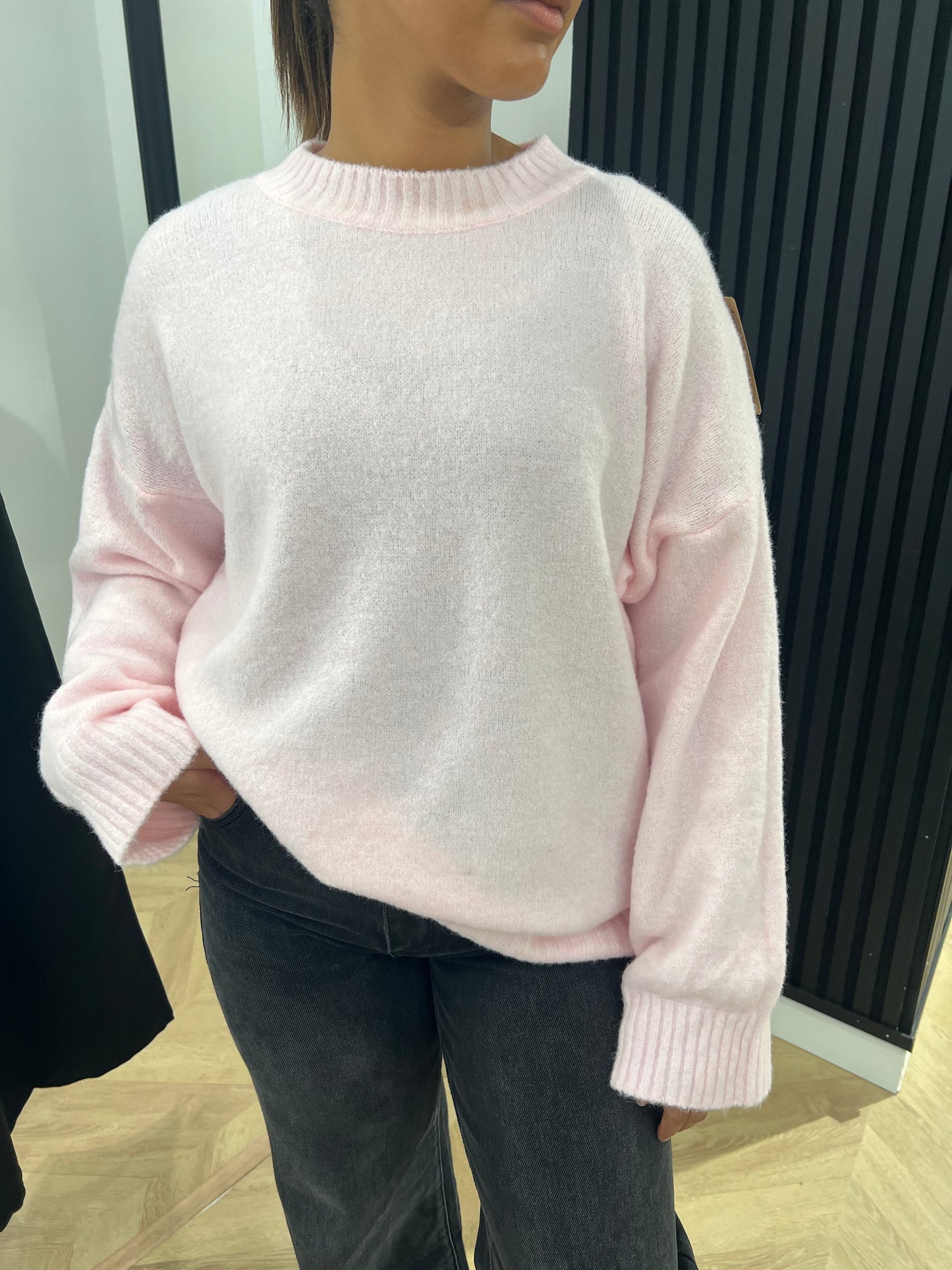 Pull en laine rose