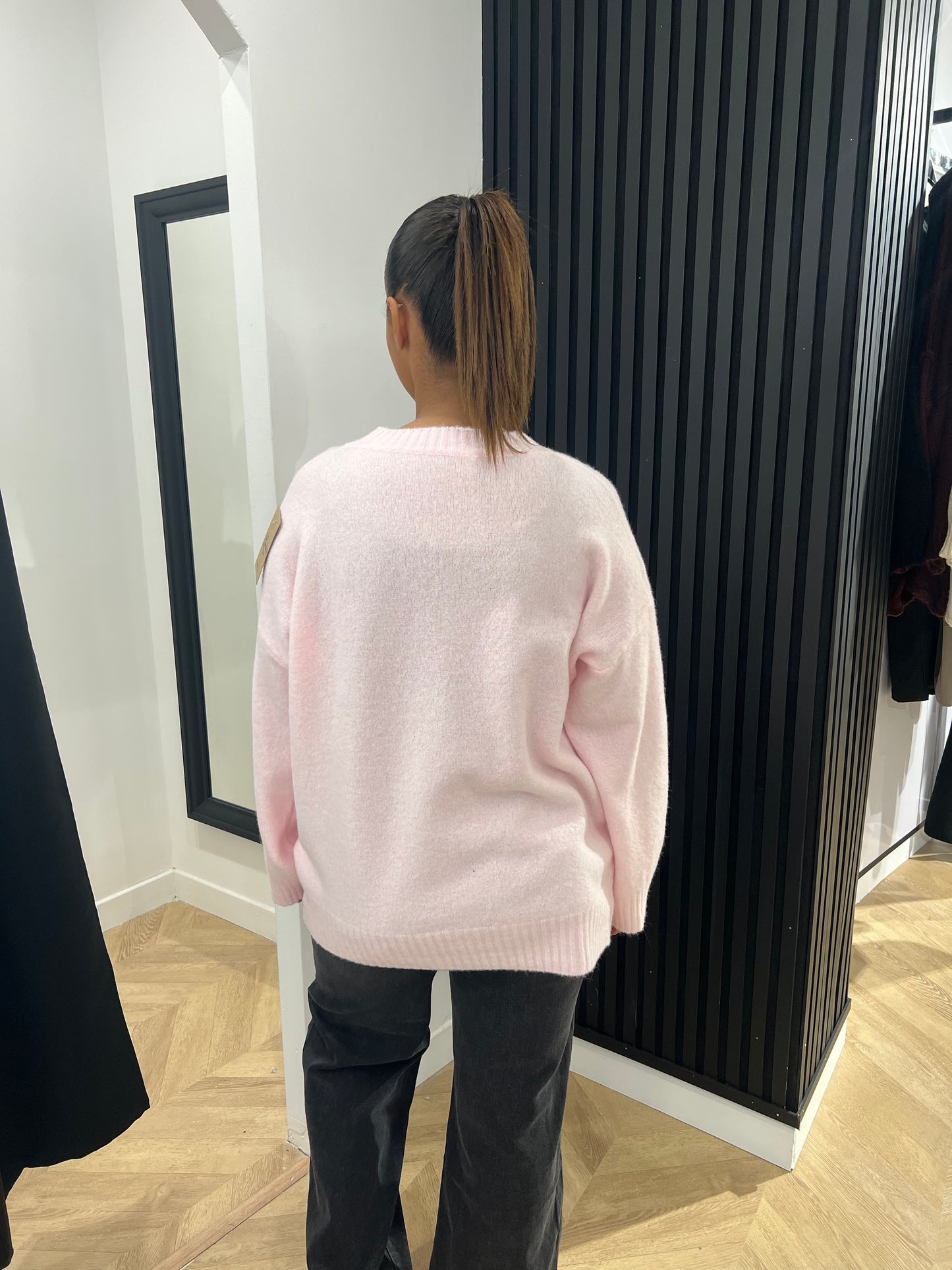 Pull en laine rose