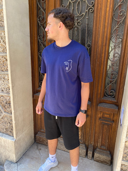 T-shirt visage bleu