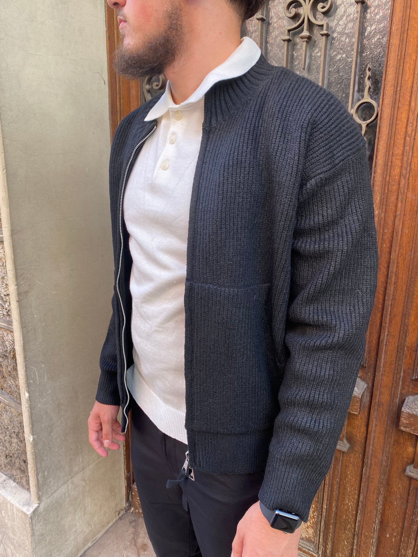 Veste en laine noir