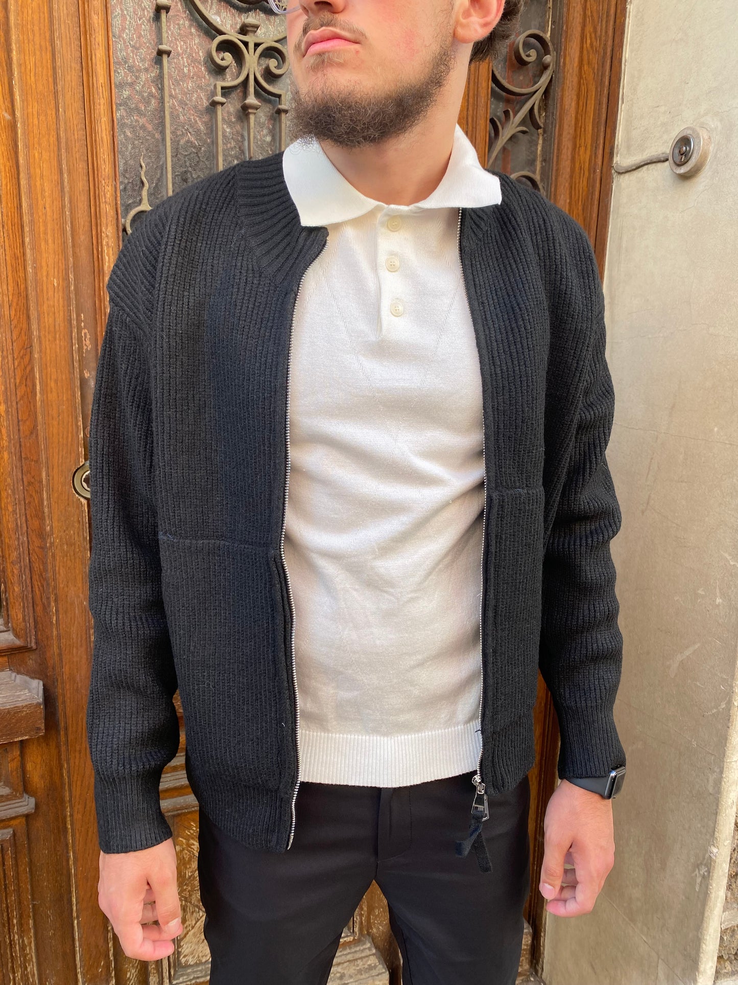 Veste en laine noir