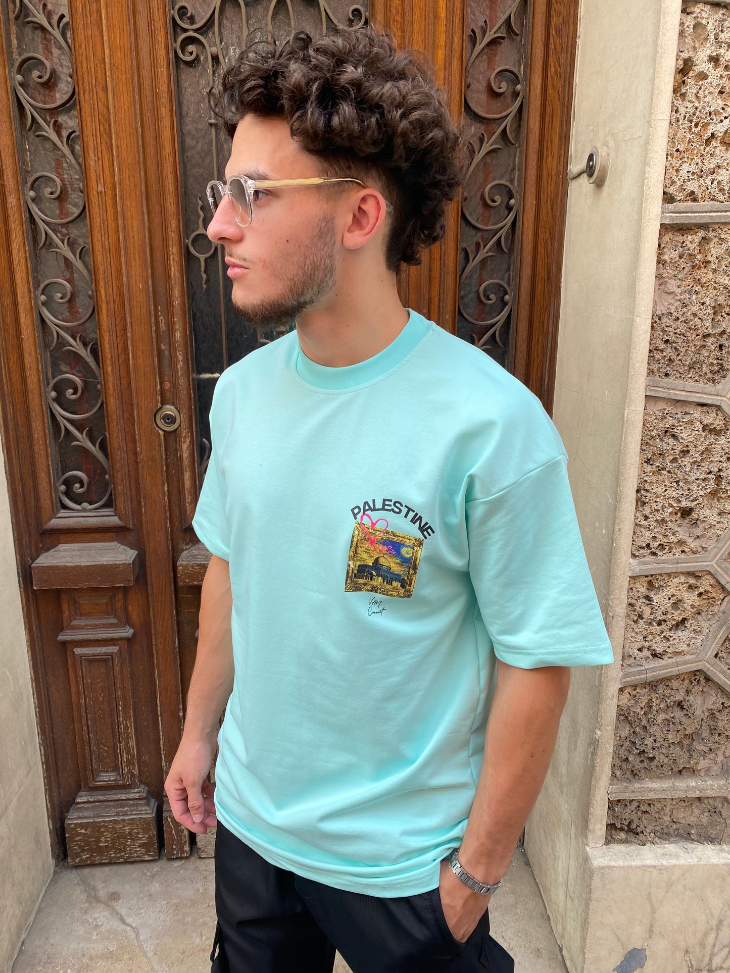 T-shirt Palestine turquoise