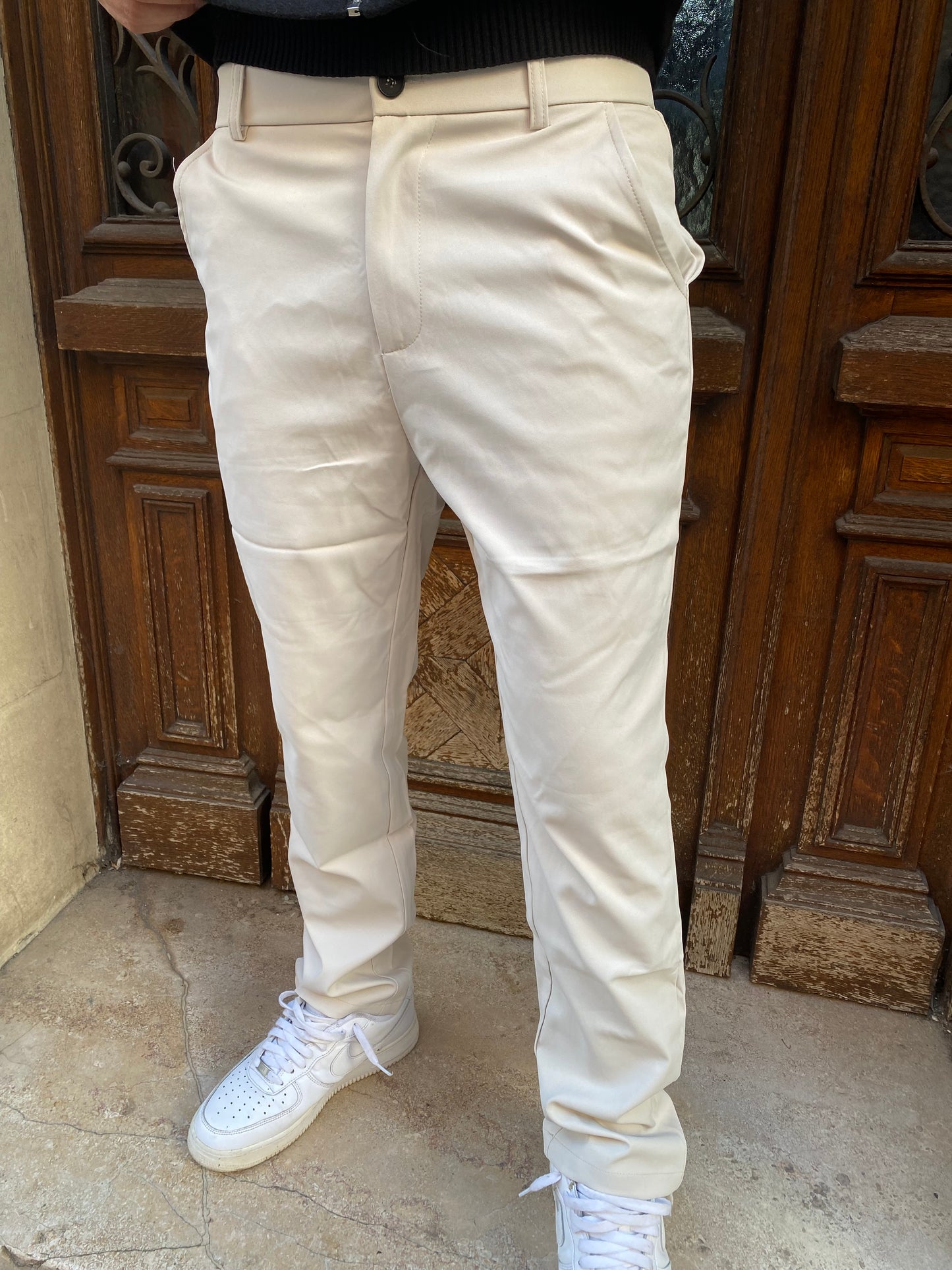 Pantalon à pince beige