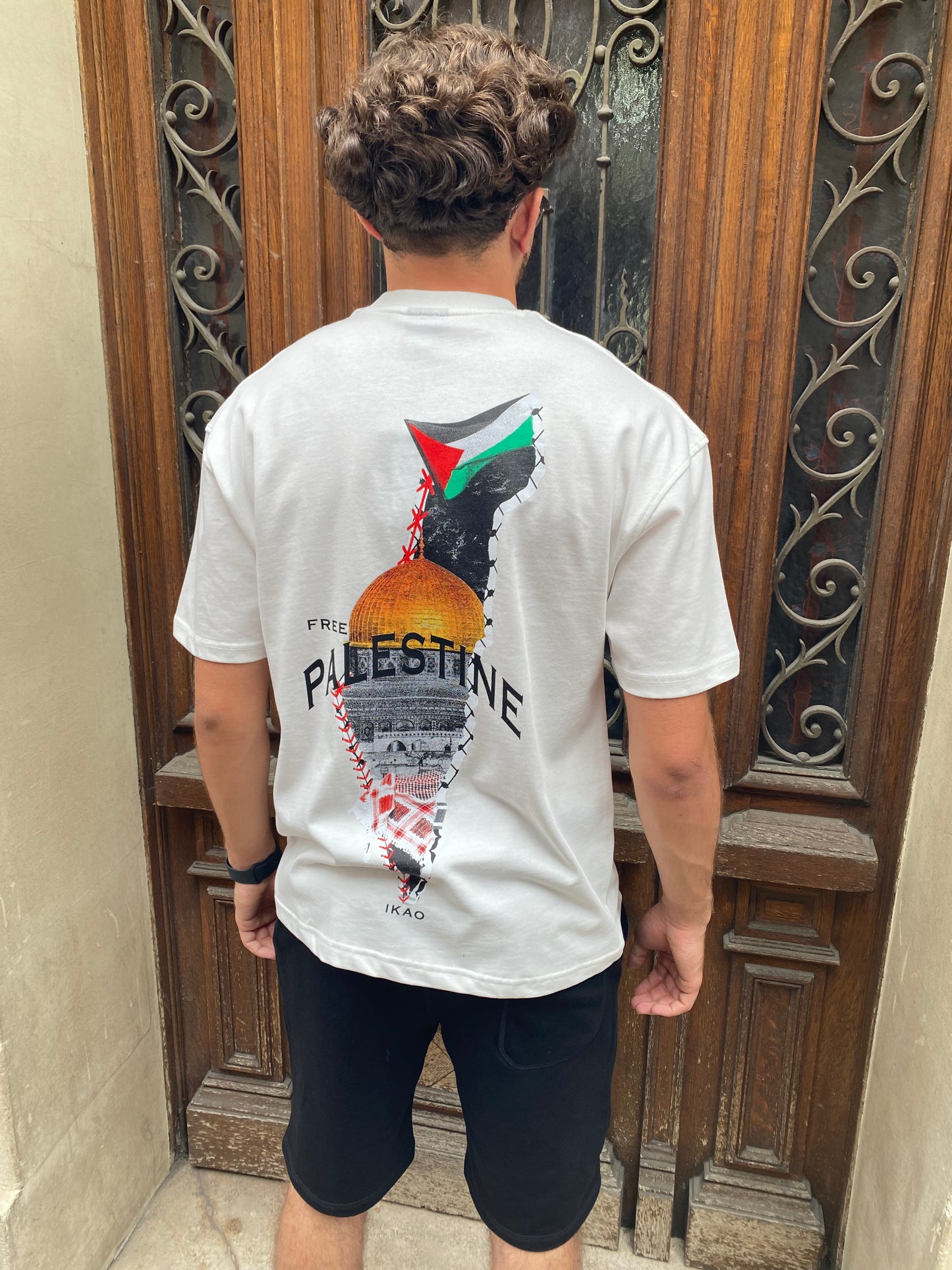 T-shirt Palestine blanc
