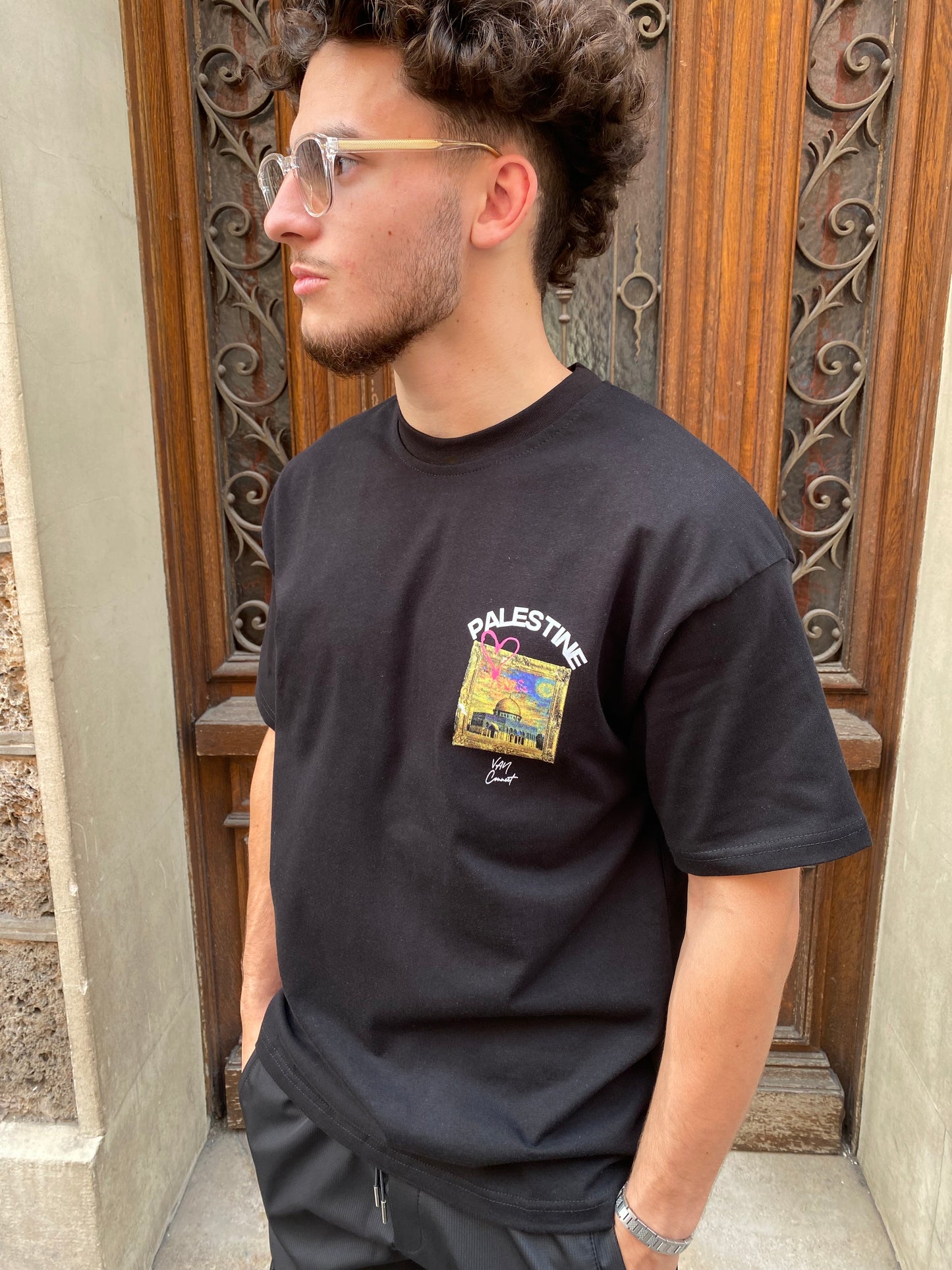 T-shirt Palestine noir